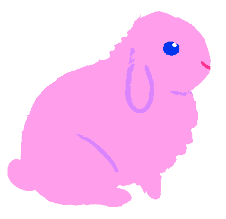 light pink bunny facing sideways
